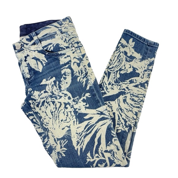 Stella McCartney Cat Print Jeans 26 Blue/Ivory - Picture 11 of 15